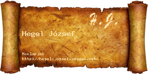 Hegel József névjegykártya